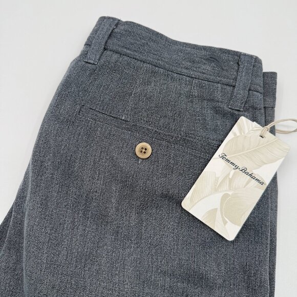 NWT Tommy Bahama Silk Blend Shorts Men’s 30 Gray Pleated Havana Herringbone 2 - Picture 1 of 10